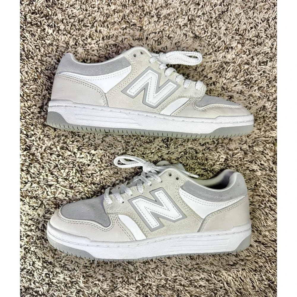 New Balance BB480LGW Beige Cream White Sneakers Men's Size 6 / Women's 7.5
